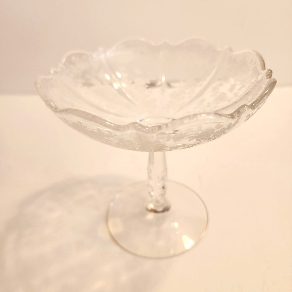 Cambridge Clear Point RoseComport Compote 5"